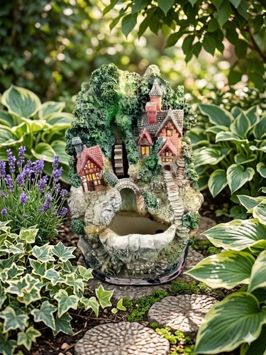 Vintage resin cottage village - cottage,